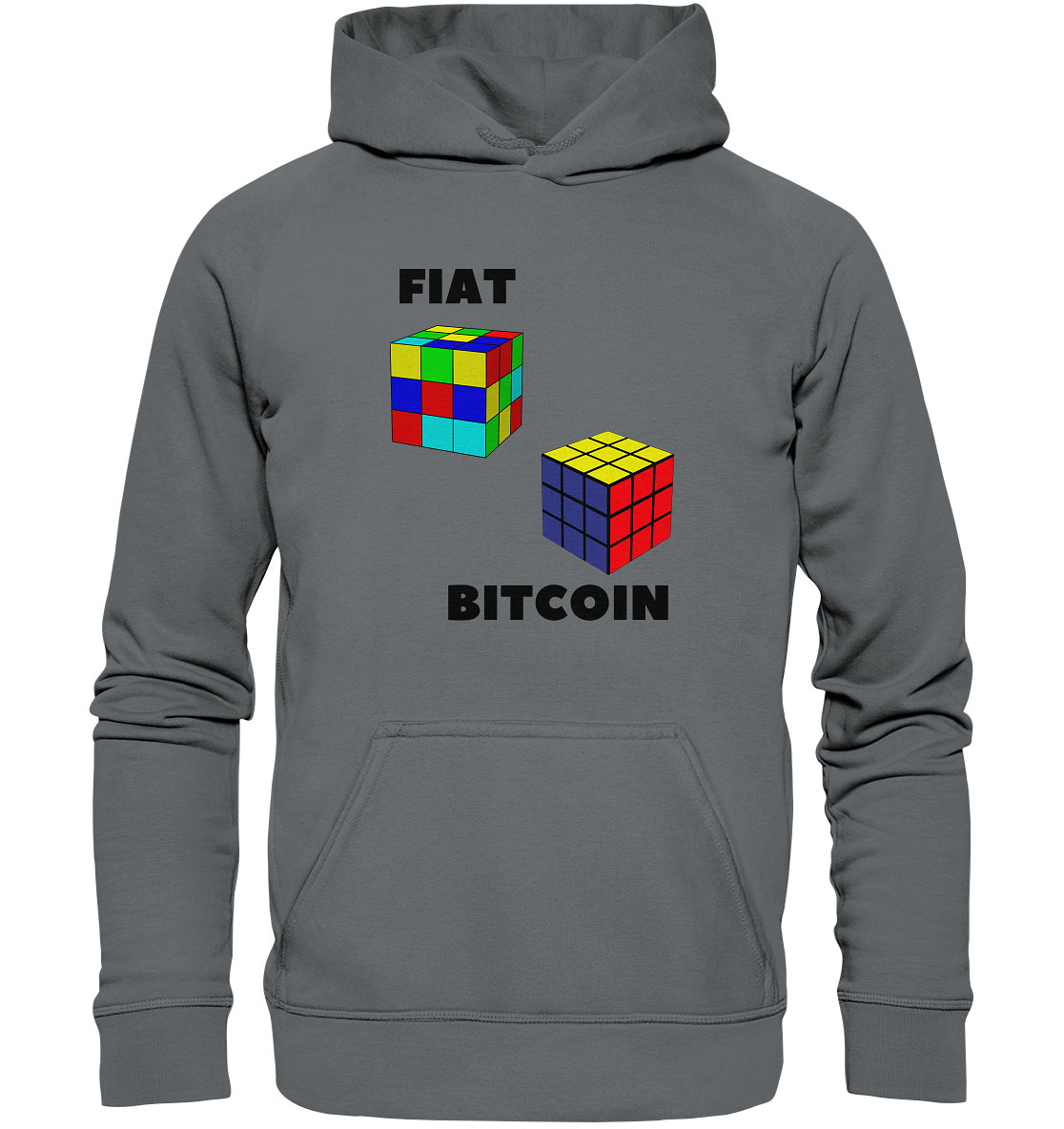 FIAT Cube & BITCOIN Cube - gerade Variante (Ladies Collection 21% Rabatt bis zum Halving 2024)    - Basic Unisex Hoodie