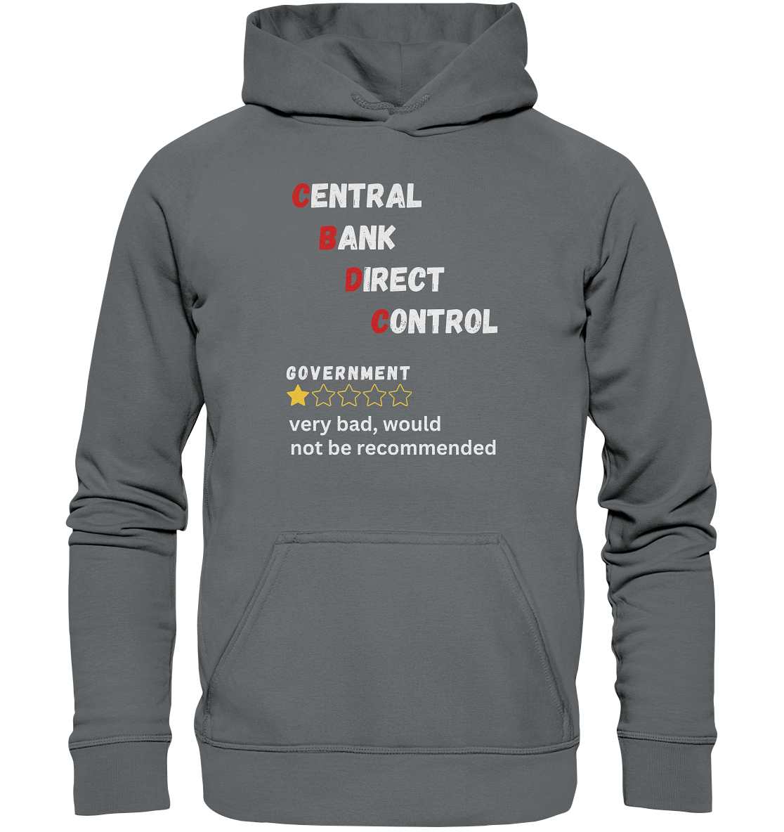 CENTRAL BANK DIRECT CONTROL - GOVERNMENT...not be recommended - STUDY BITCOIN  - Basic Unisex Hoodie