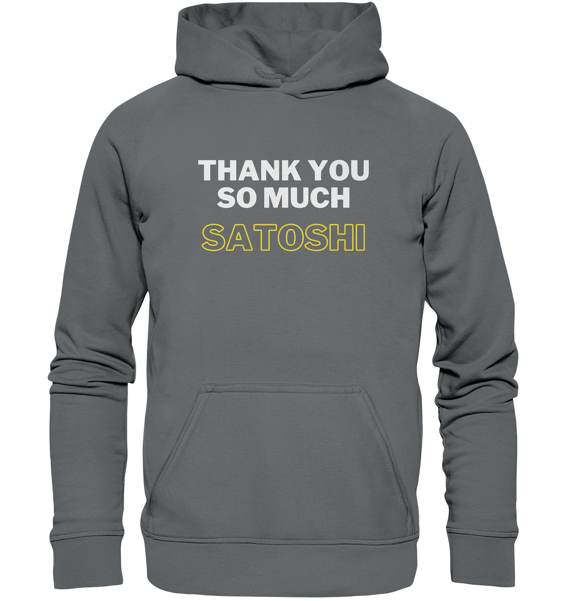 THANK YOU SO MUCH SATOSHI (weiss / gelb) - LADIES COLLECTION 21% automat. Rabatt bis zum Halving 2024 - Basic Unisex Hoodie