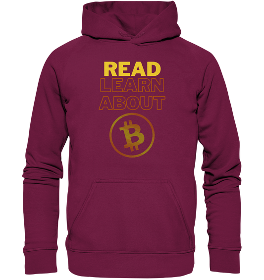 READ - LEARN ABOUT BITCOIN - Ladies Collection - Basic Unisex Hoodie