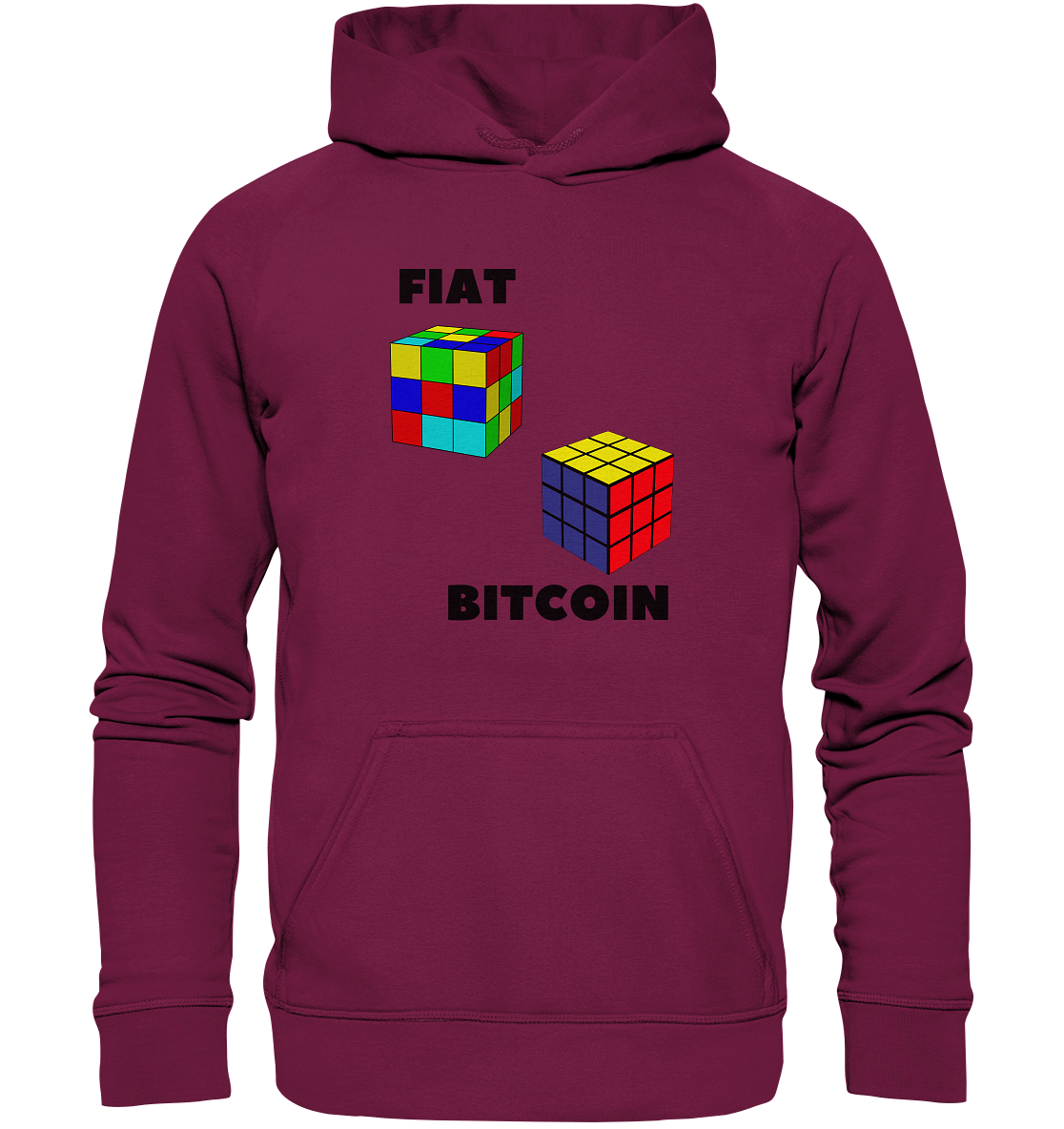 FIAT Cube & BITCOIN Cube - gerade Variante (Ladies Collection 21% Rabatt bis zum Halving 2024)    - Basic Unisex Hoodie