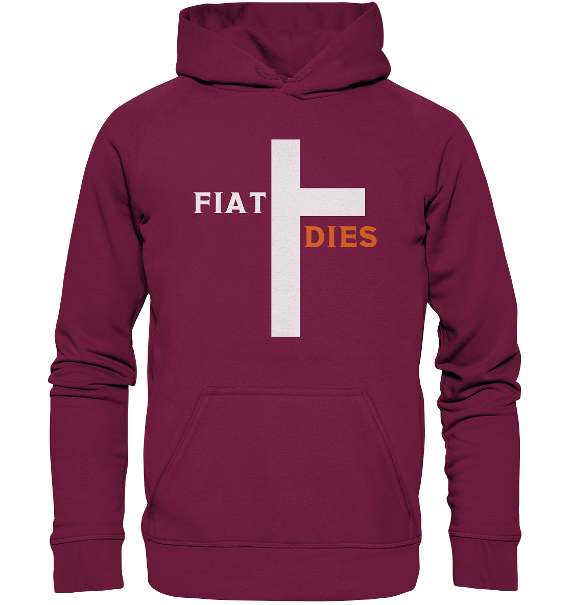 FIAT DIES  (Version: "FIAT" in weiss, "DIES" in orange) - Basic Unisex Hoodie