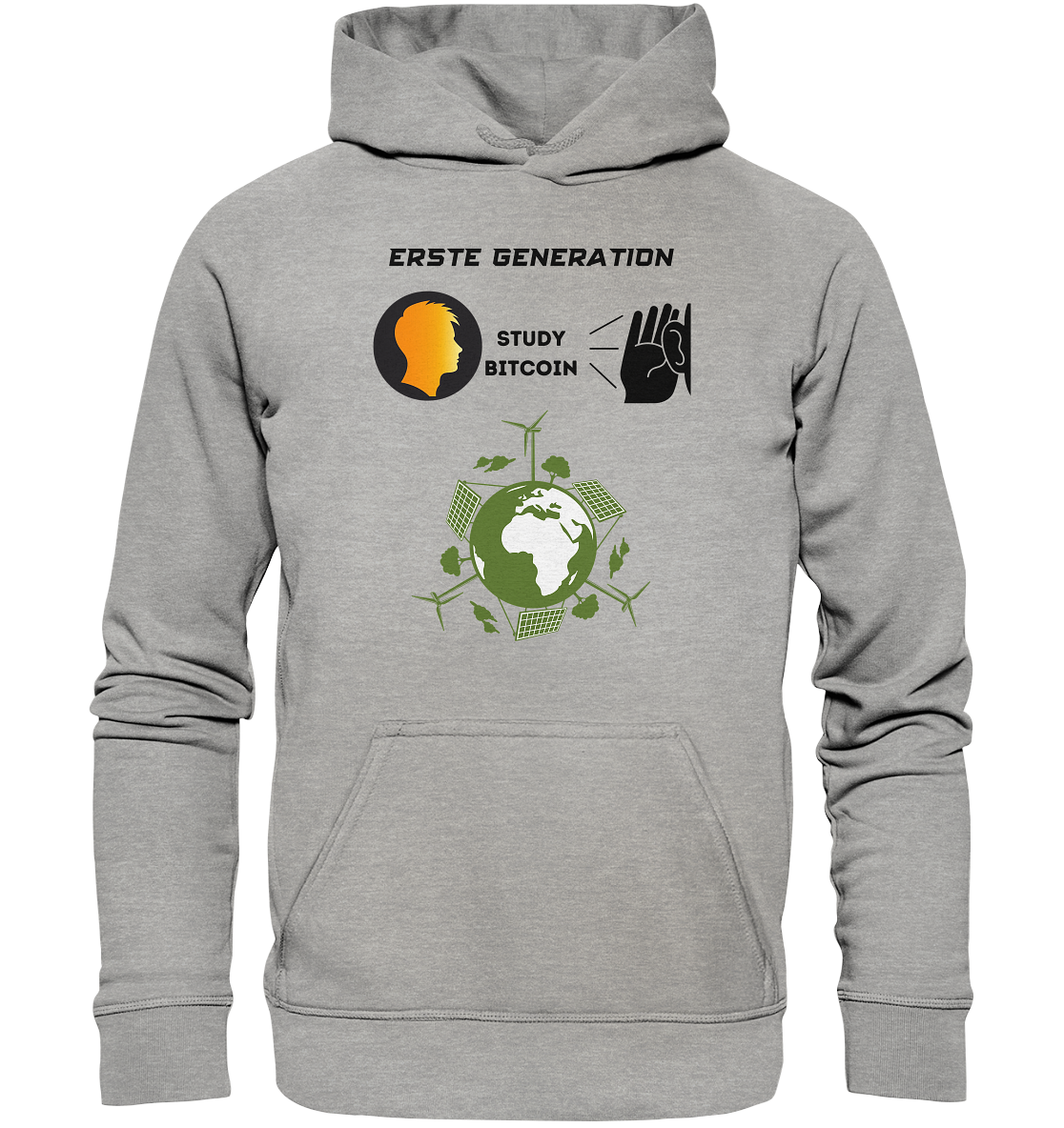 ERSTE (Bitcoin) GENERATION - STUDY BITCOIN - (green Energy Grafik) - Basic Unisex Hoodie