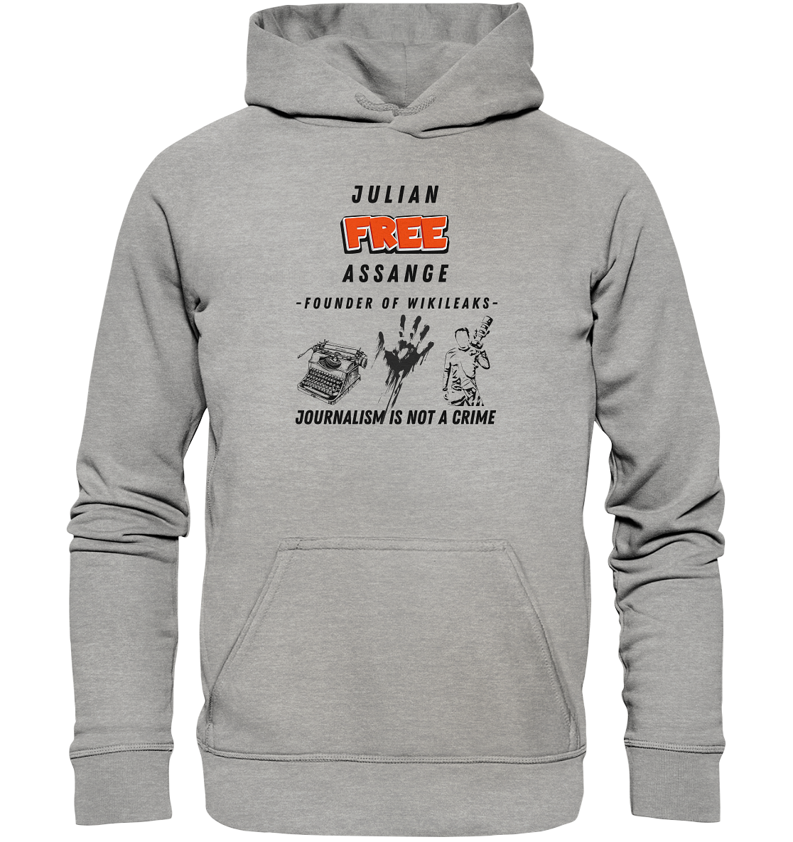 FREE JULIAN ASSANGE - FOUNDER OF WIKILEAKS - JOURNALISM IS NOT A CRIME (3 Grafiken) - Ladies Collection 21% Rabatt bis zum Halving 2024) - Basic Unisex Hoodie