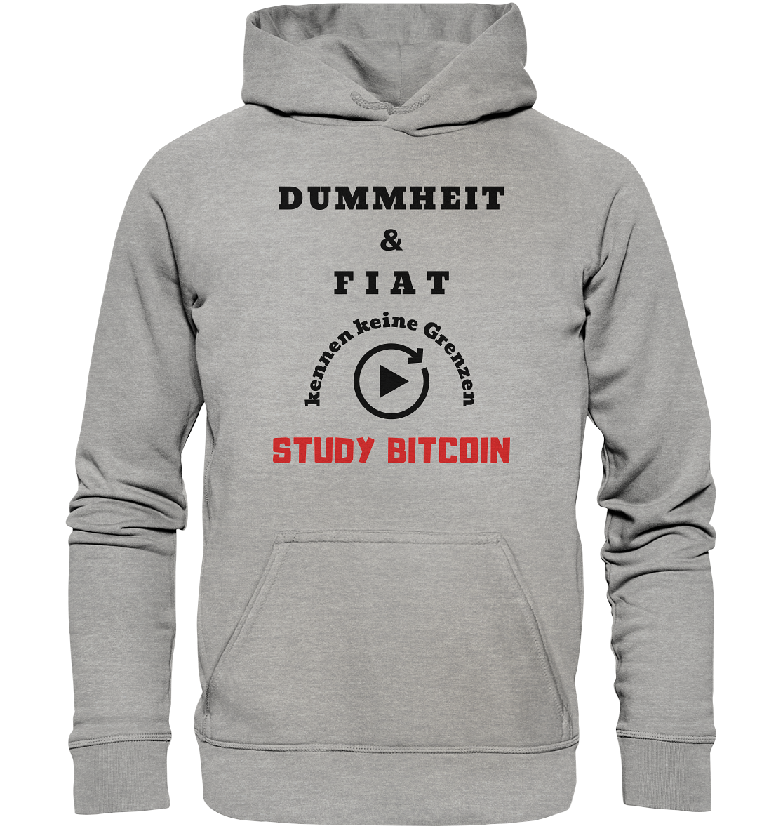 DUMMHEIT UND FIAT KENNEN KEINE GRENZEN - STUDY BITCOIN (ROT) # ENDLOS-PLAYBUTTON - Ladies Collection 21% Rabatt bis zum Halving 2024 - Basic Unisex Hoodie