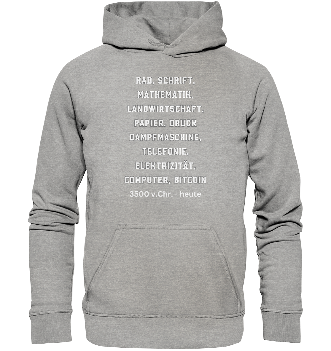 Erfindungen 3500 v. Chr. bis heute zu Bitcoin - Basic Unisex Hoodie