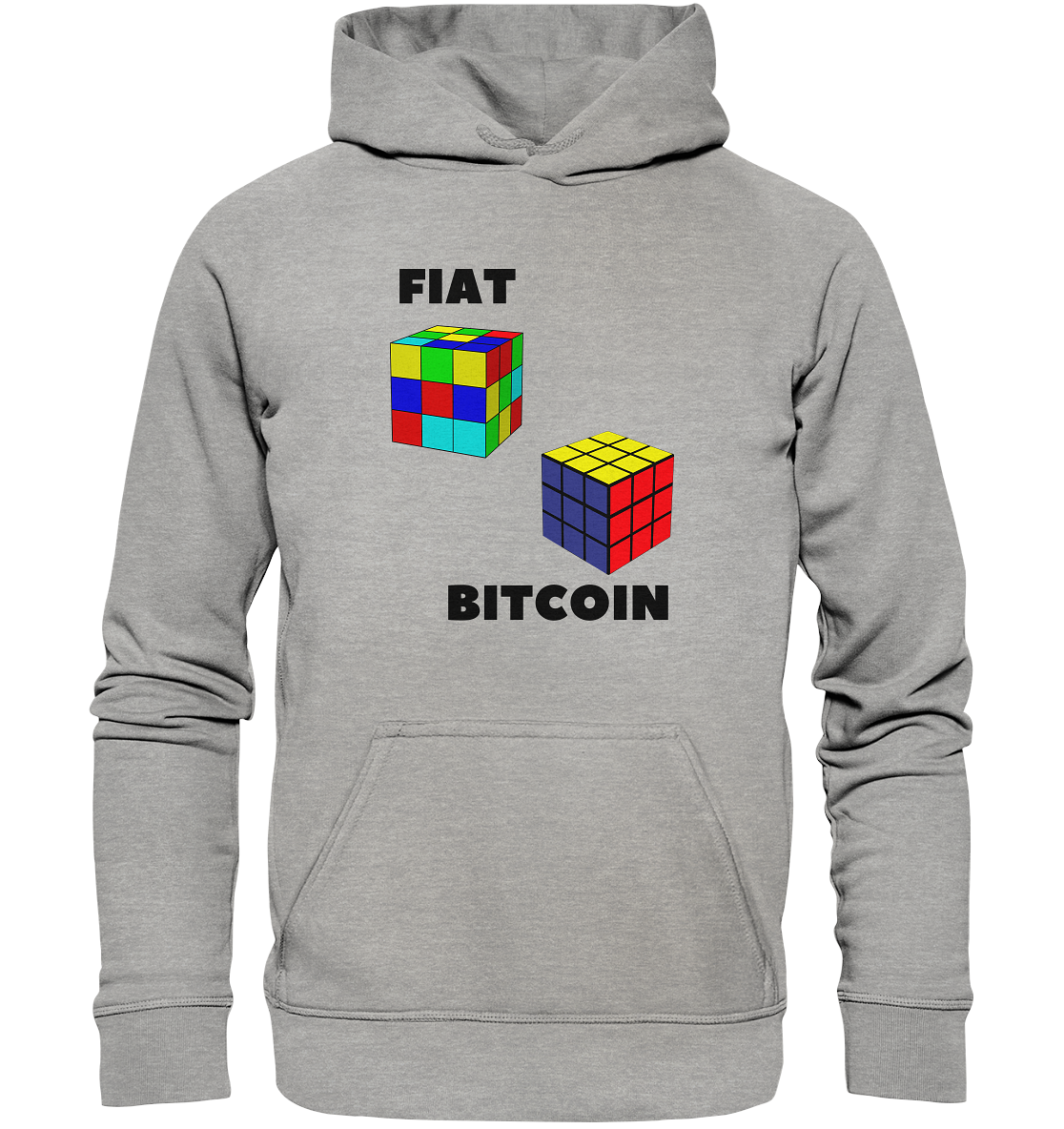 FIAT Cube & BITCOIN Cube - gerade Variante (Ladies Collection 21% Rabatt bis zum Halving 2024)    - Basic Unisex Hoodie