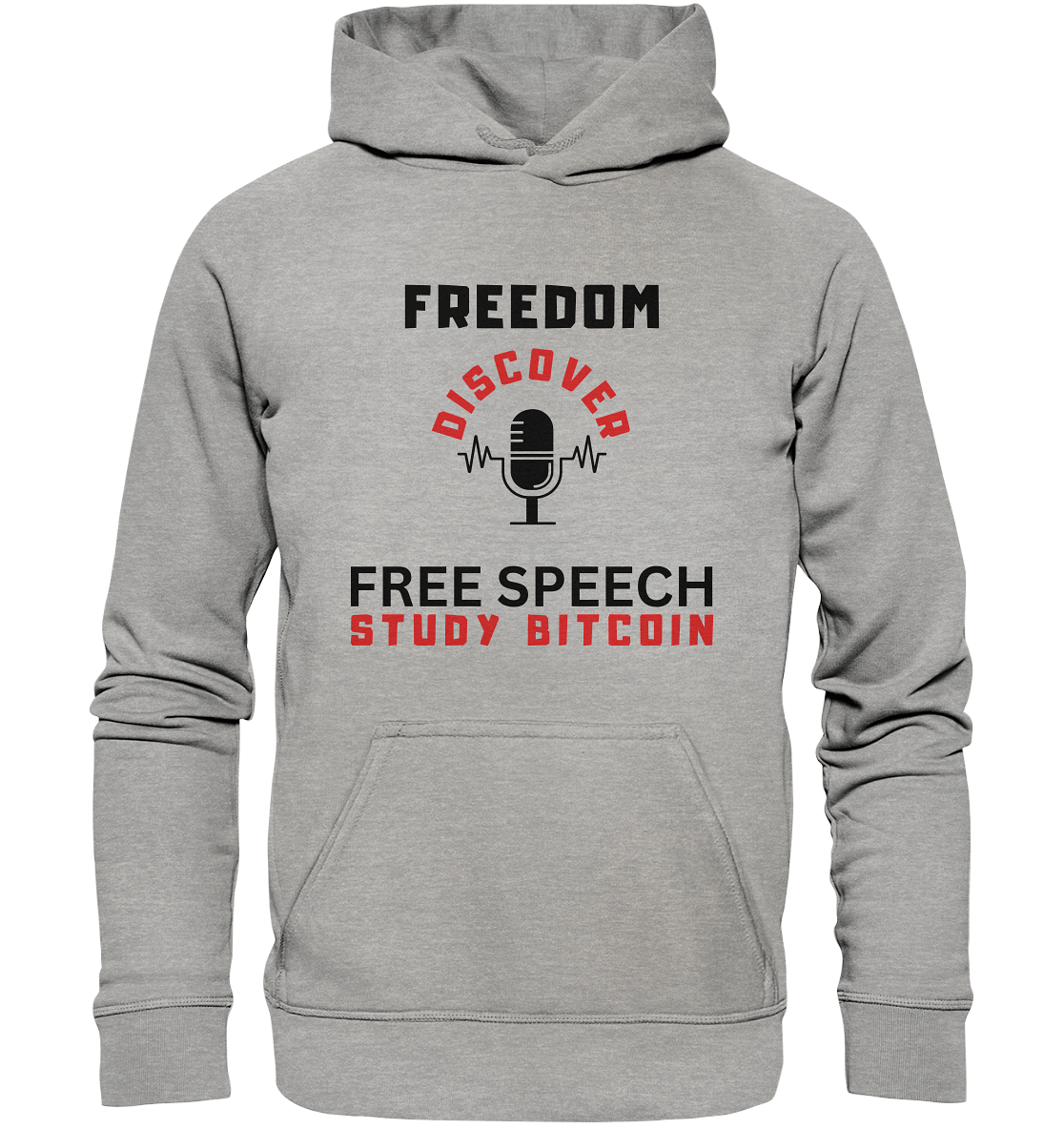 FREEDOM (Mikrofon) DISCOVER FREE SPEECH, STUDY BITCOIN - LADIES COLLECTION 21% automat. Rabatt bis zum Halving 2024  - Basic Unisex Hoodie