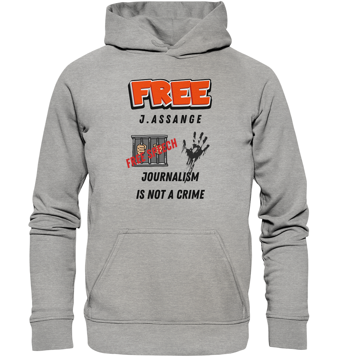 FREE J.ASSANGE - JOURNALISM IS NOT A CRIME # FREE SPEECH (2 GRAFIKEN) - Ladies Collection 21% Rabatt bis zum Halving 2024) - Basic Unisex Hoodie