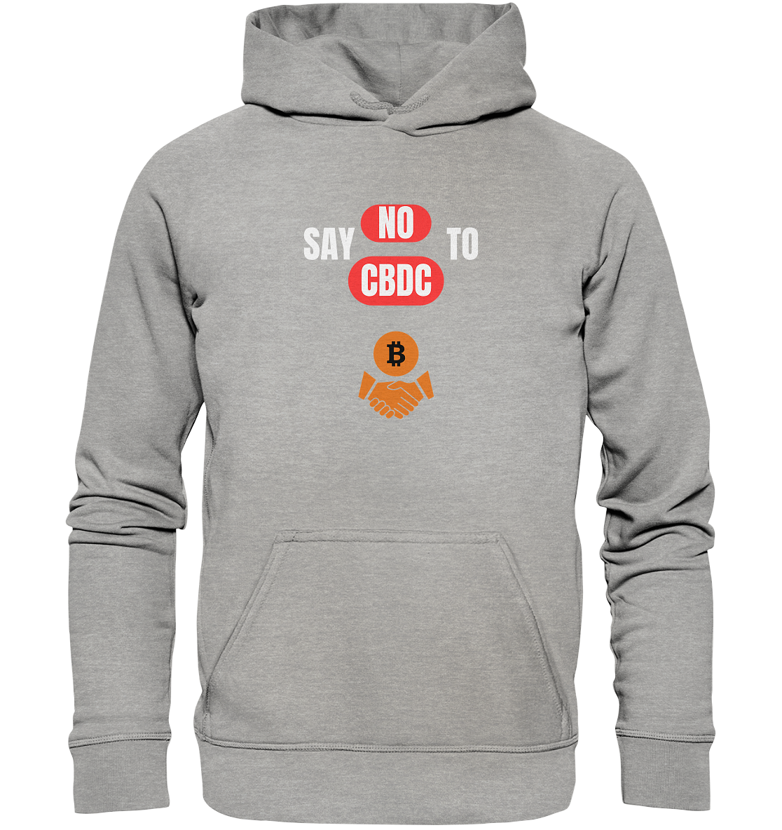 SAY NO TO CBDC - DEFIANCE handshake (Ladies Collection 21% Rabatt bis zum Halving 2024) - Basic Unisex Hoodie