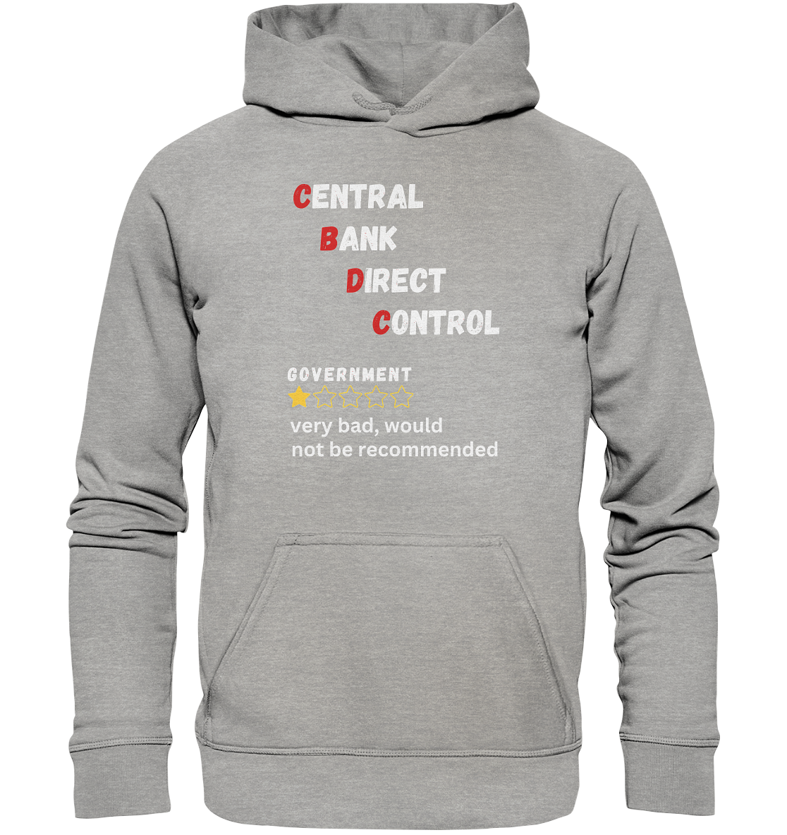 CENTRAL BANK DIRECT CONTROL - GOVERNMENT...not be recommended - STUDY BITCOIN  - Basic Unisex Hoodie