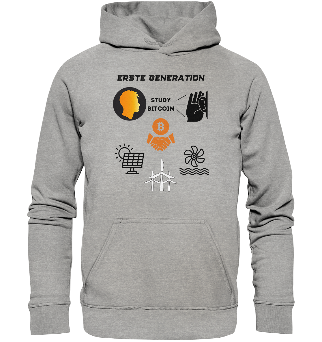 ERSTE (Bitcoin) GENERATION - STUDY BITCOIN - (green Energy 3 Grafiken) - Basic Unisex Hoodie