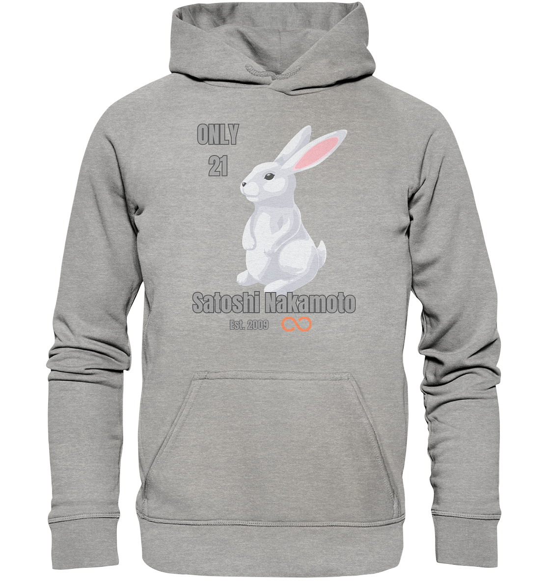 SATOSHI NAKAMOTO Est. 2009 (unendlich) ONLY 21- LADIES COLLECTION 21% automat. Rabatt bis zum Halving 2024  - Basic Unisex Hoodie