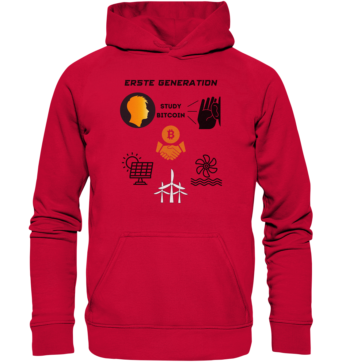 ERSTE (Bitcoin) GENERATION - STUDY BITCOIN - (green Energy 3 Grafiken) - Basic Unisex Hoodie