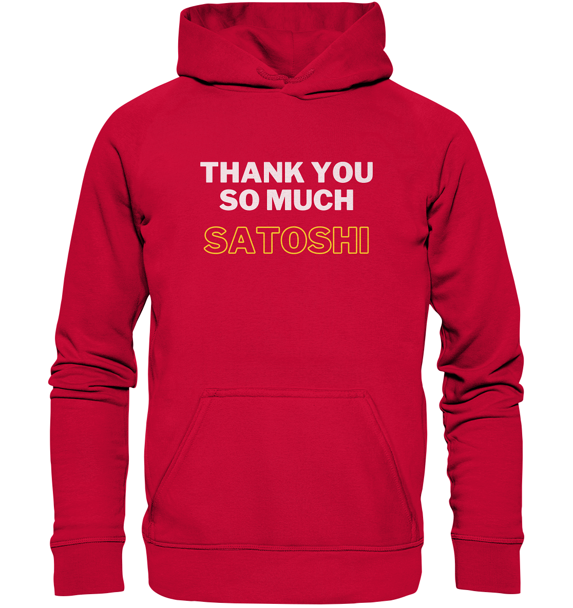 THANK YOU SO MUCH SATOSHI (weiss / gelb) - LADIES COLLECTION 21% automat. Rabatt bis zum Halving 2024 - Basic Unisex Hoodie