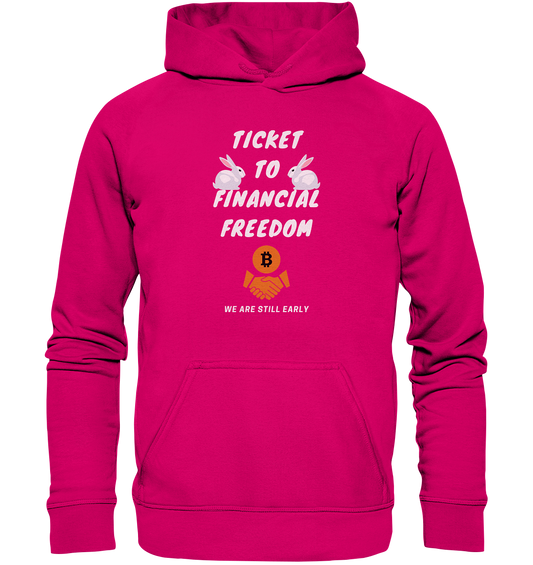 TICKET TO FINANCIAL FREEDOM - rabbit version (Ladies Collection 21% Rabatt bis zum Halving 2024) - Basic Unisex Hoodie