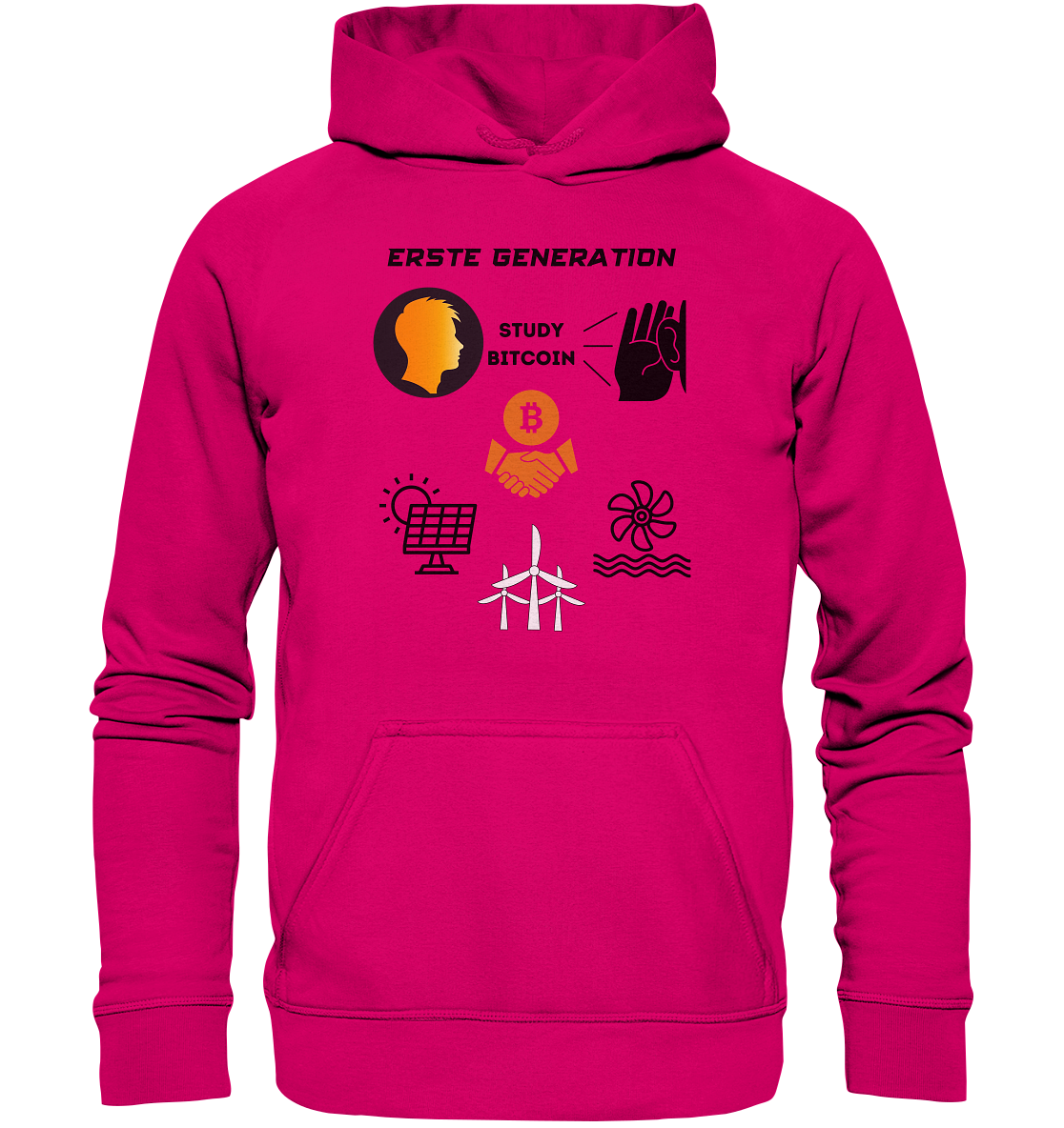 ERSTE (Bitcoin) GENERATION - STUDY BITCOIN - (green Energy 3 Grafiken) - Basic Unisex Hoodie