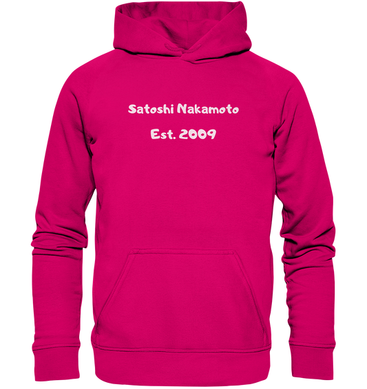 SATOSHI NAKAMOTO Est. 2009 (Signatur pur) - LADIES COLLECTION 21% automat. Rabatt bis zum Halving 2024   - Basic Unisex Hoodie