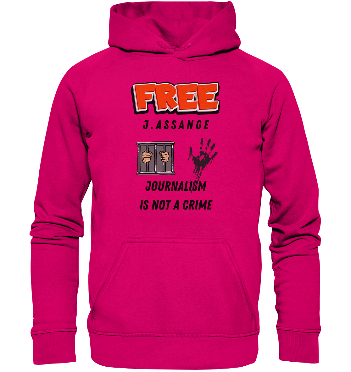 FREE J. ASSANGE - JOURNALISM IS NOT CRIME (2 Grafiken) - Ladies Collection 21% Rabatt bis zum Halving 2024) - Basic Unisex Hoodie