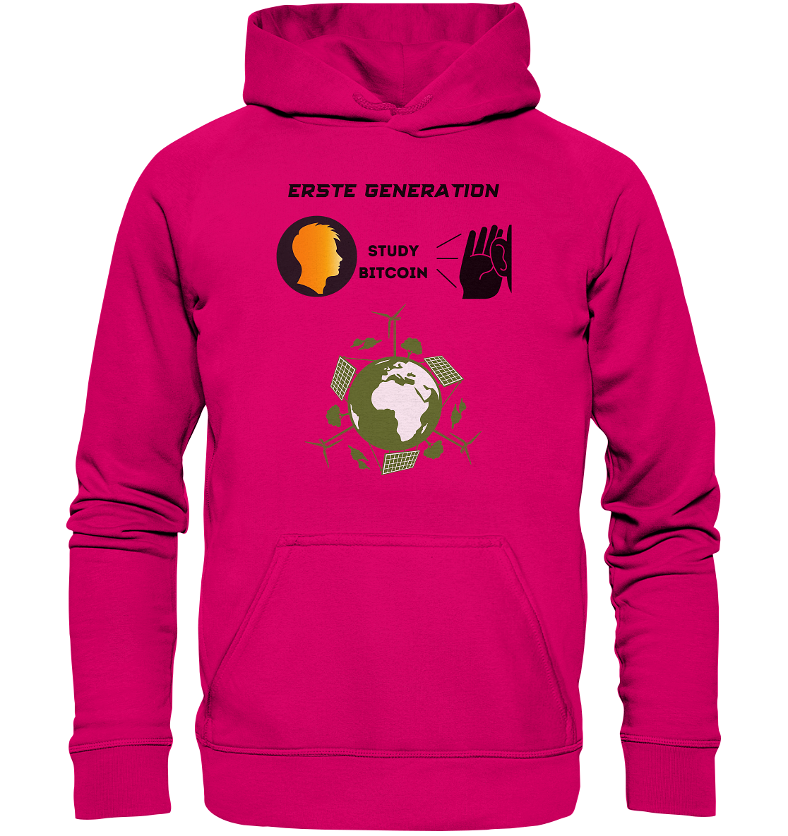 ERSTE (Bitcoin) GENERATION - STUDY BITCOIN - (green Energy Grafik) - Basic Unisex Hoodie