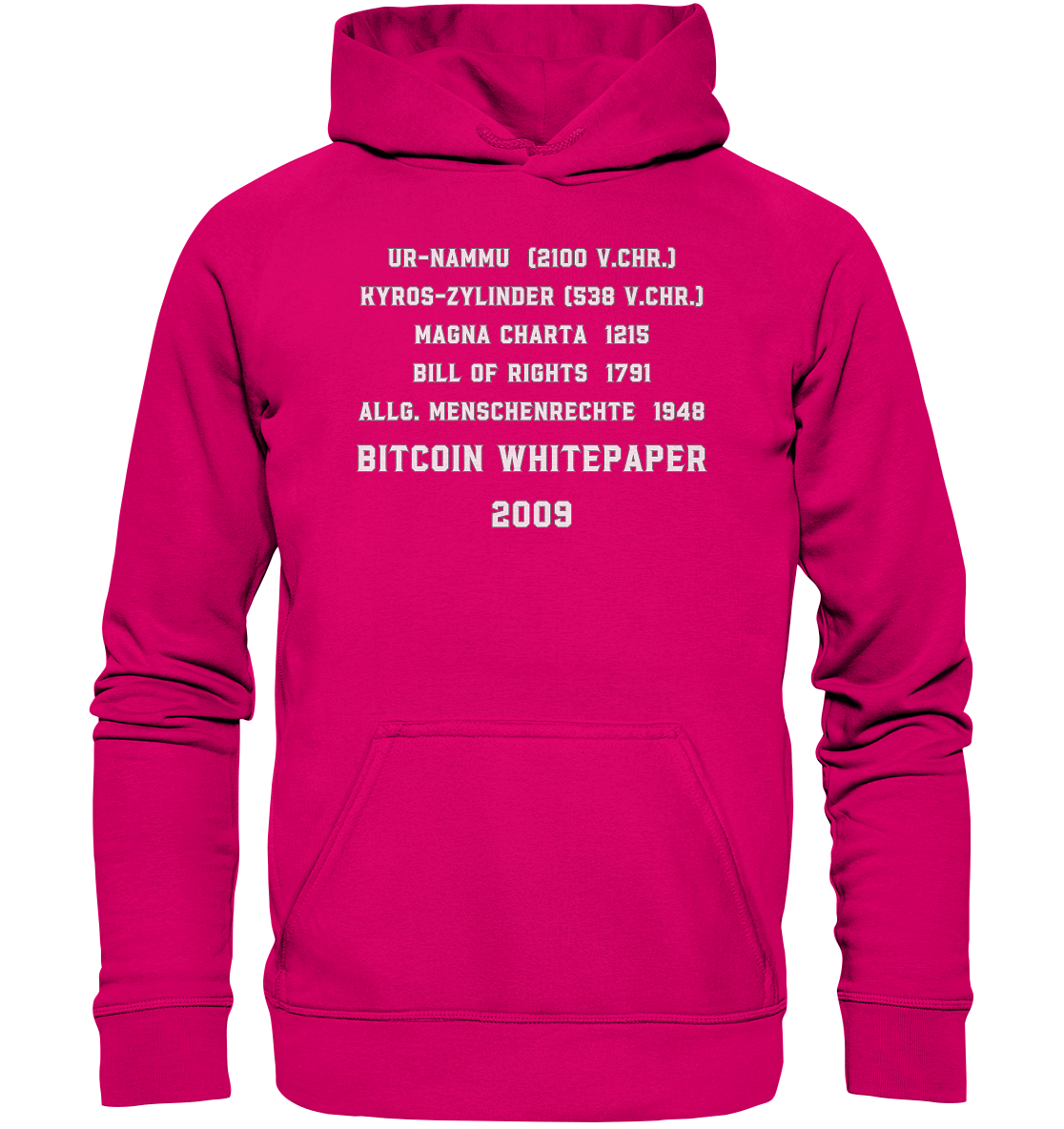 Wichtigste Dokumente der Welt bis zum BITCOIN Whitepaper (2009) - Basic Unisex Hoodie