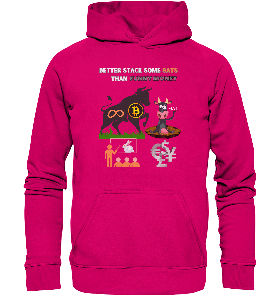 BETTER STACK SOME SATS THAN FUNNY MONEY - BTC BULLE, unendlich, Kaninchenbau-Schule,... - LADIES COLLECTION 21% automat. Rabatt bis zum Halving 2024 - Basic Unisex Hoodie