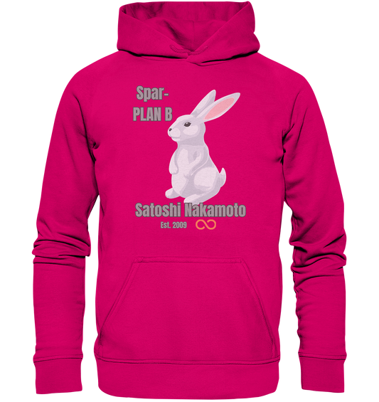 Spar-PLAN B SATOSHI NAKAMOTO Est. 2009 (unendlich) - LADIES COLLECTION 21% automat. Rabatt bis zum Halving 2024  - Basic Unisex Hoodie