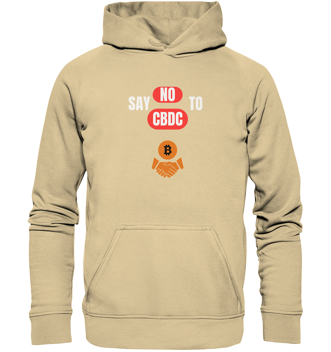 SAY NO TO CBDC - DEFIANCE handshake (Ladies Collection 21% Rabatt bis zum Halving 2024) - Basic Unisex Hoodie