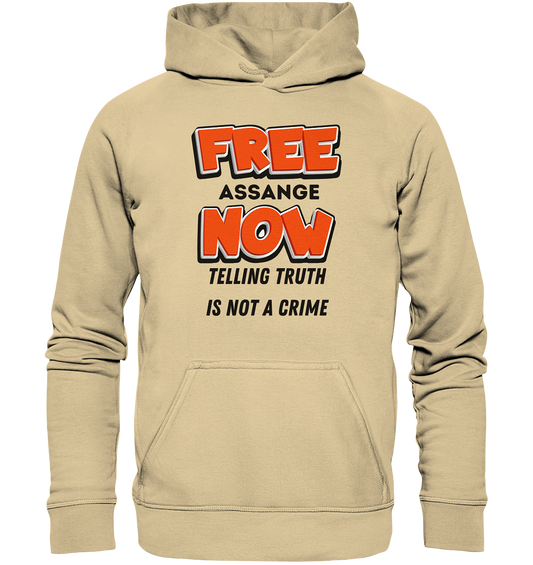 FREE ASSANGE NOW - TELLING TRUTH IS NOT A CRIME (Ladies Collection 21% Rabatt bis zum Halving 2024) - Basic Unisex Hoodie