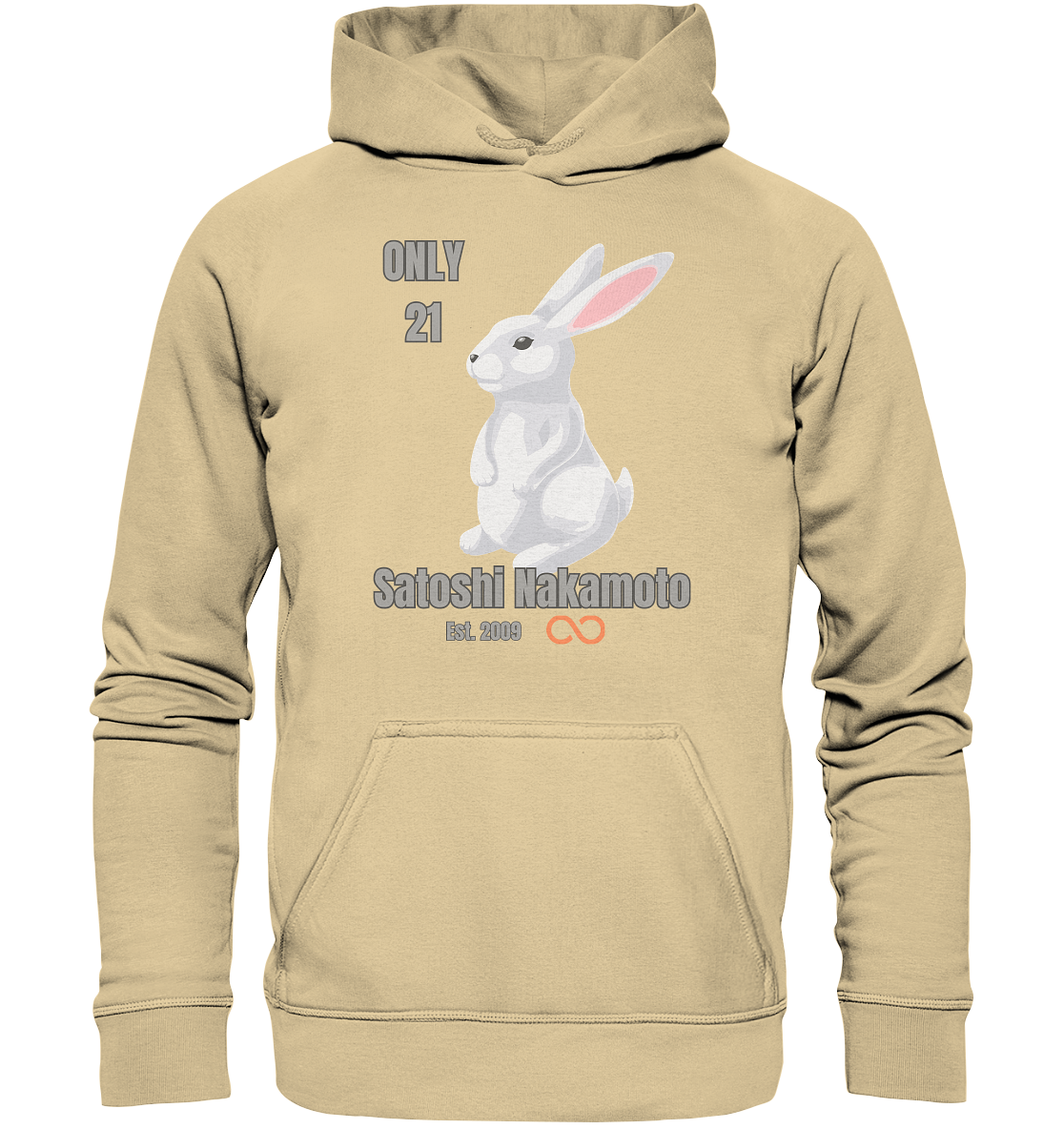 SATOSHI NAKAMOTO Est. 2009 (unendlich) ONLY 21- LADIES COLLECTION 21% automat. Rabatt bis zum Halving 2024  - Basic Unisex Hoodie