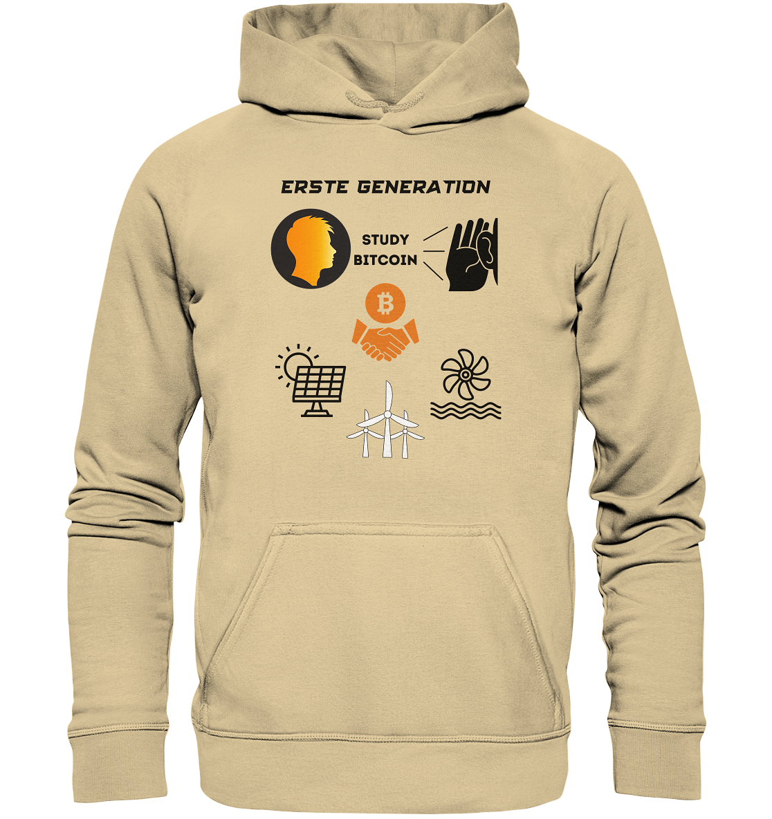 ERSTE (Bitcoin) GENERATION - STUDY BITCOIN - (green Energy 3 Grafiken) - Basic Unisex Hoodie