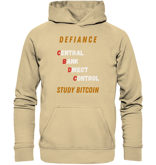 CENTRAL BANK DIRECT CONTROL - DEFIANCE - STUDY BITCOIN - Basic Unisex Hoodie