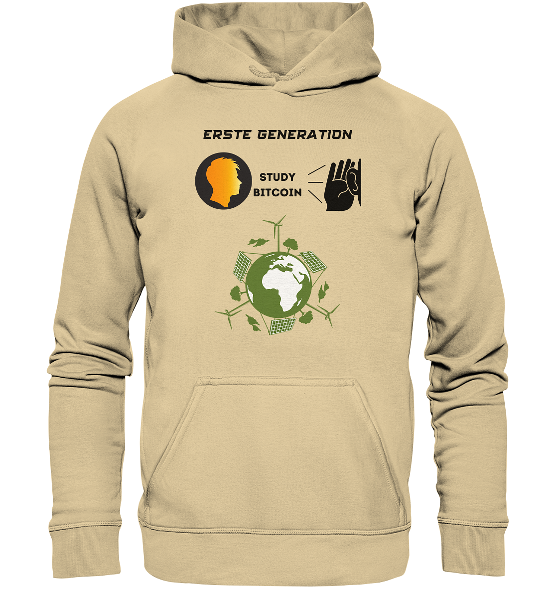 ERSTE (Bitcoin) GENERATION - STUDY BITCOIN - (green Energy Grafik) - Basic Unisex Hoodie