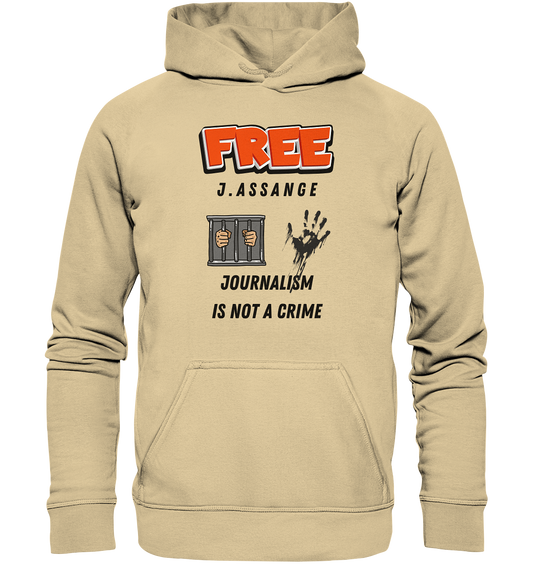 FREE J. ASSANGE - JOURNALISM IS NOT CRIME (2 Grafiken) - Ladies Collection 21% Rabatt bis zum Halving 2024) - Basic Unisex Hoodie