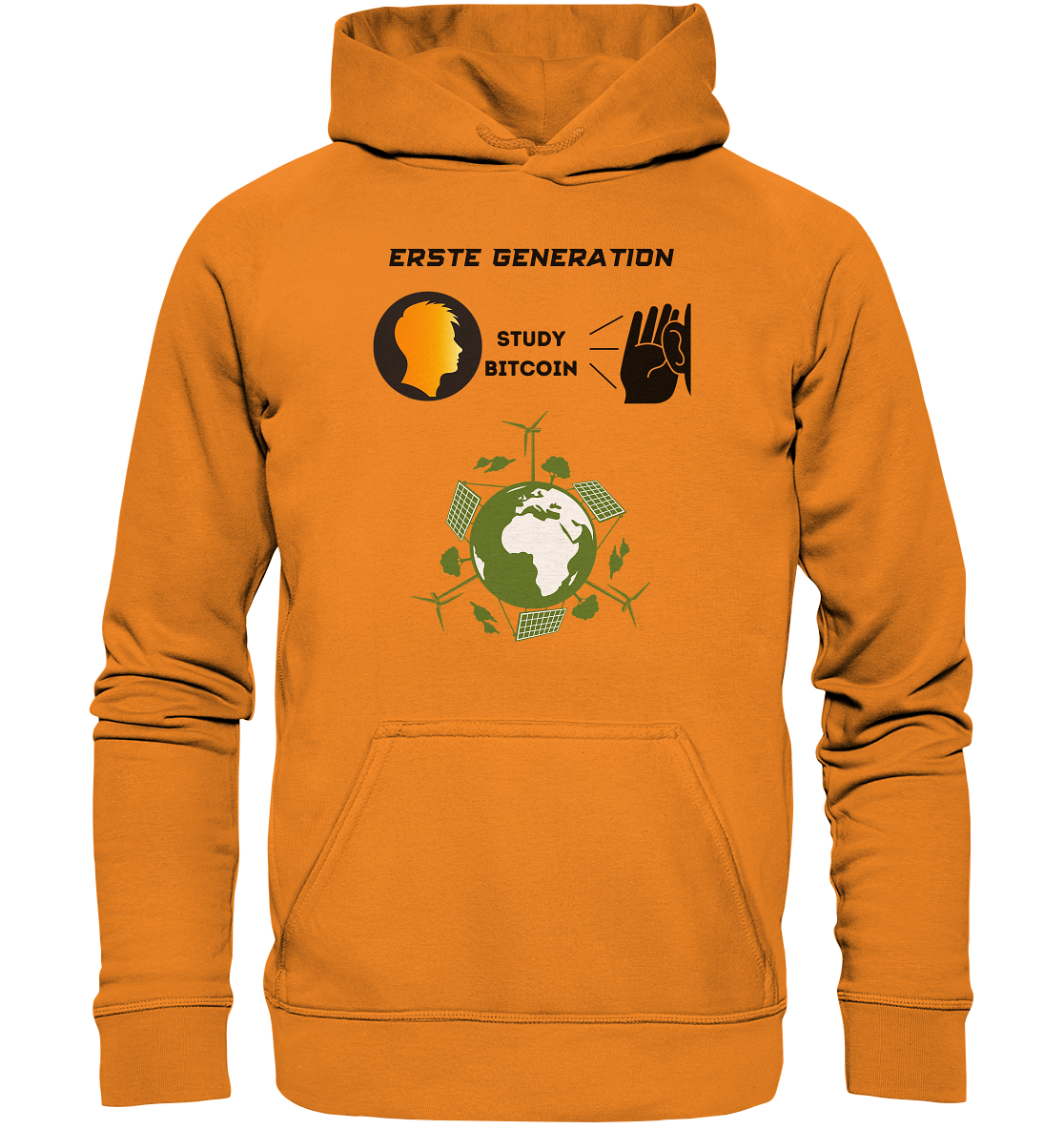 ERSTE (Bitcoin) GENERATION - STUDY BITCOIN - (green Energy Grafik) - Basic Unisex Hoodie