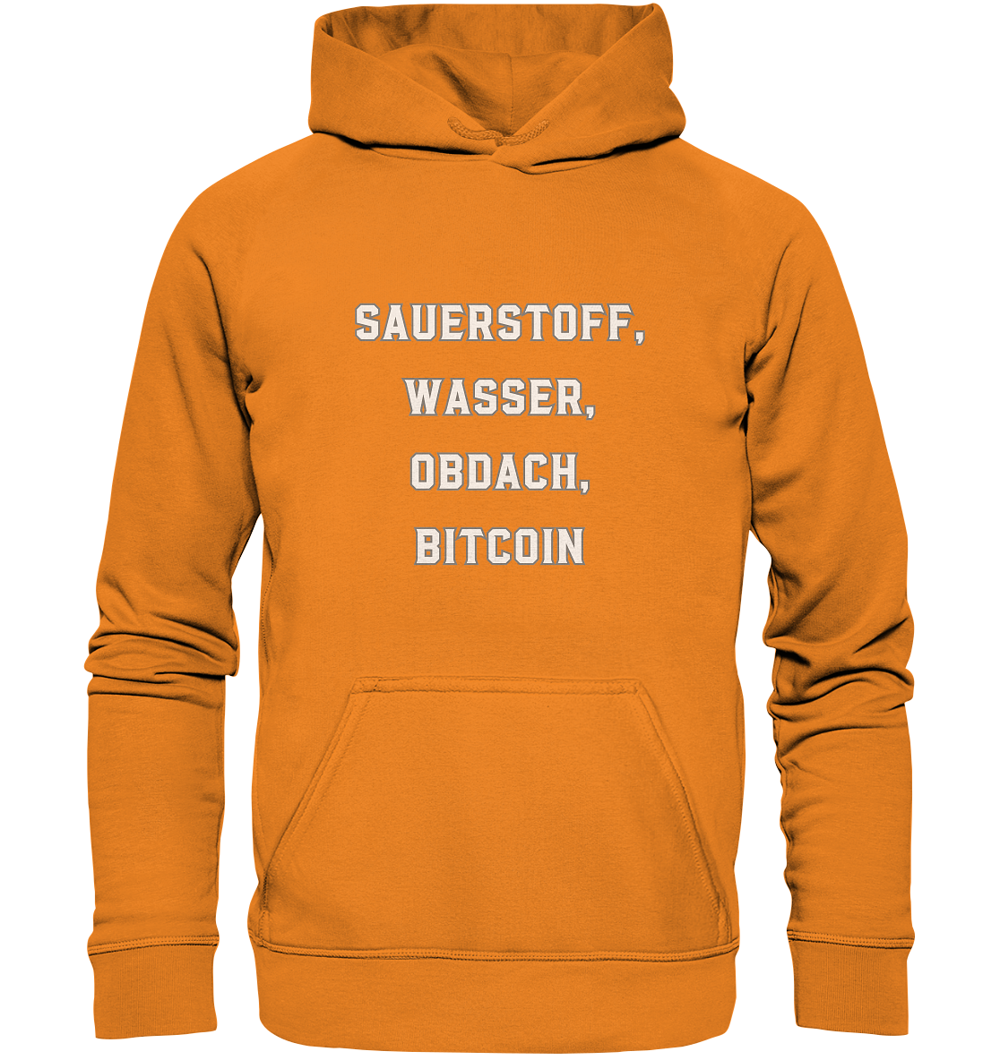 SAUERSTOFF, WASSER, OBDACH, BITCOIN - Basic Unisex Hoodie