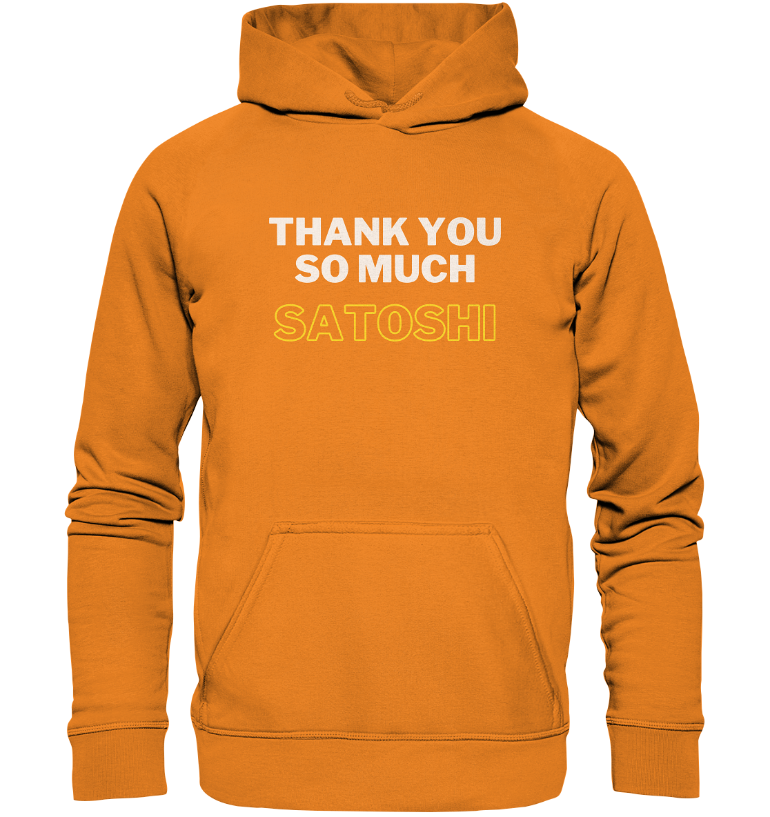 THANK YOU SO MUCH SATOSHI (weiss / gelb) - LADIES COLLECTION 21% automat. Rabatt bis zum Halving 2024 - Basic Unisex Hoodie