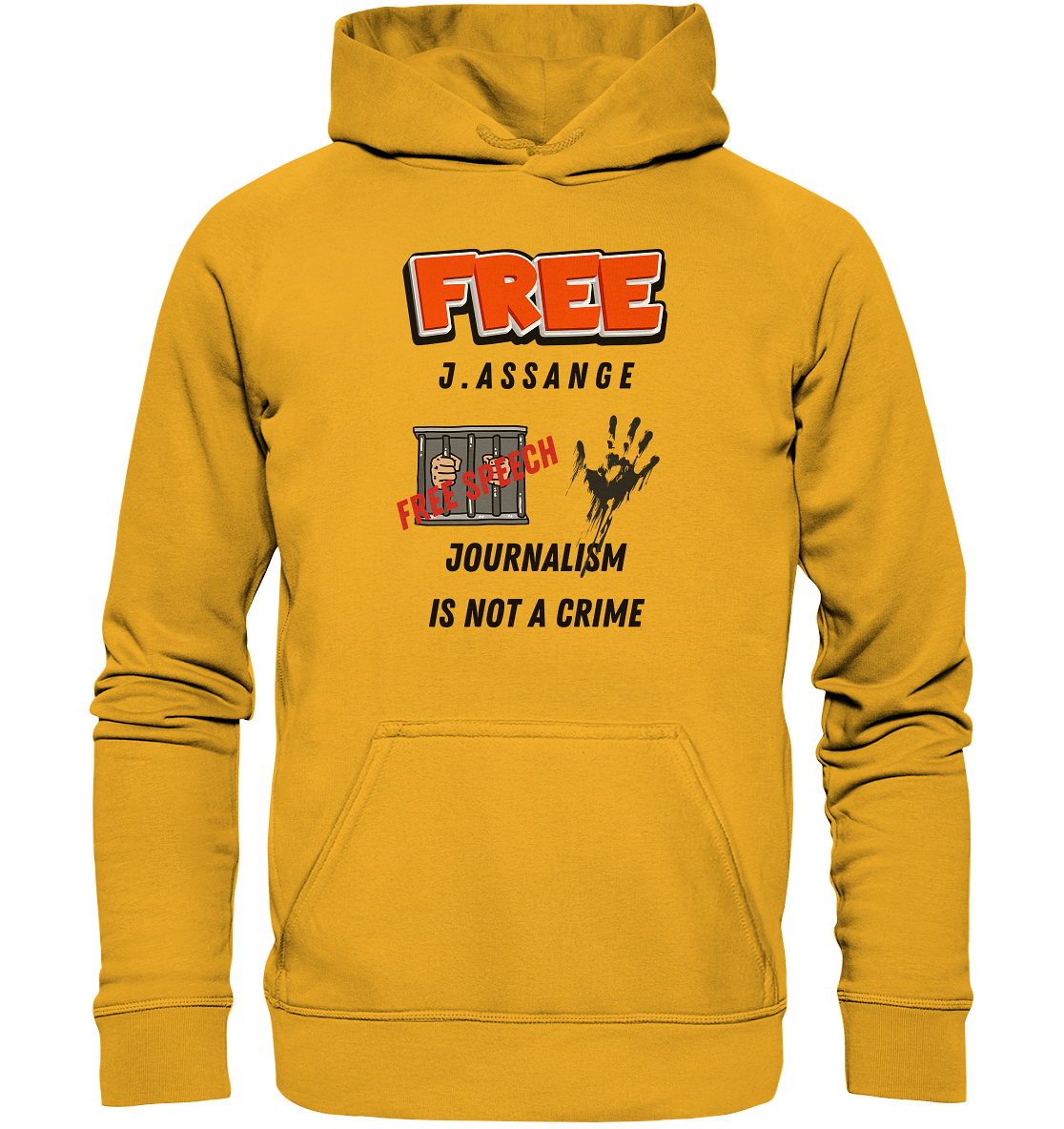 FREE J.ASSANGE - JOURNALISM IS NOT A CRIME # FREE SPEECH (2 GRAFIKEN) - Ladies Collection 21% Rabatt bis zum Halving 2024) - Basic Unisex Hoodie