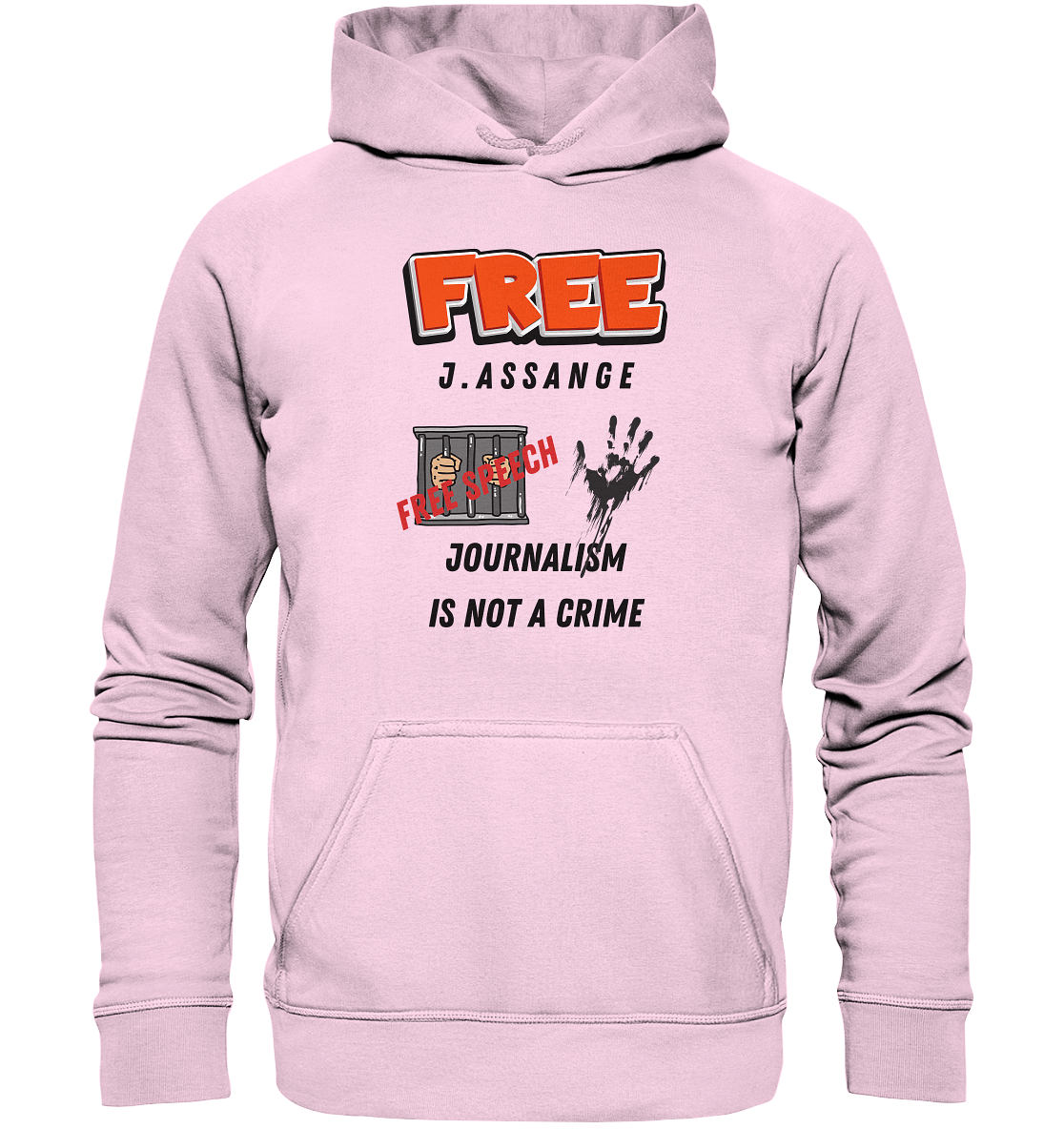 FREE J.ASSANGE - JOURNALISM IS NOT A CRIME # FREE SPEECH (2 GRAFIKEN) - Ladies Collection 21% Rabatt bis zum Halving 2024) - Basic Unisex Hoodie