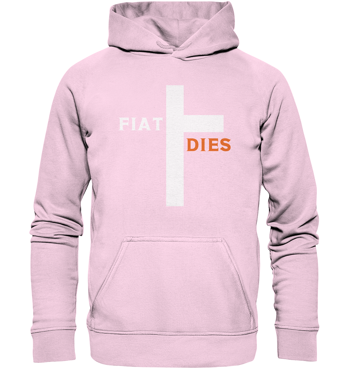 FIAT DIES  (Version: "FIAT" in weiss, "DIES" in orange) - Basic Unisex Hoodie