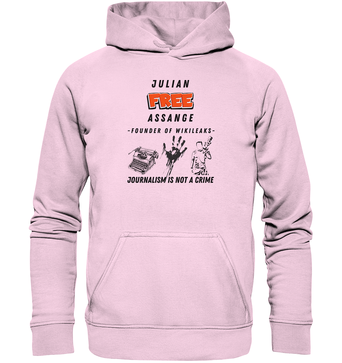 FREE JULIAN ASSANGE - FOUNDER OF WIKILEAKS - JOURNALISM IS NOT A CRIME (3 Grafiken) - Ladies Collection 21% Rabatt bis zum Halving 2024) - Basic Unisex Hoodie