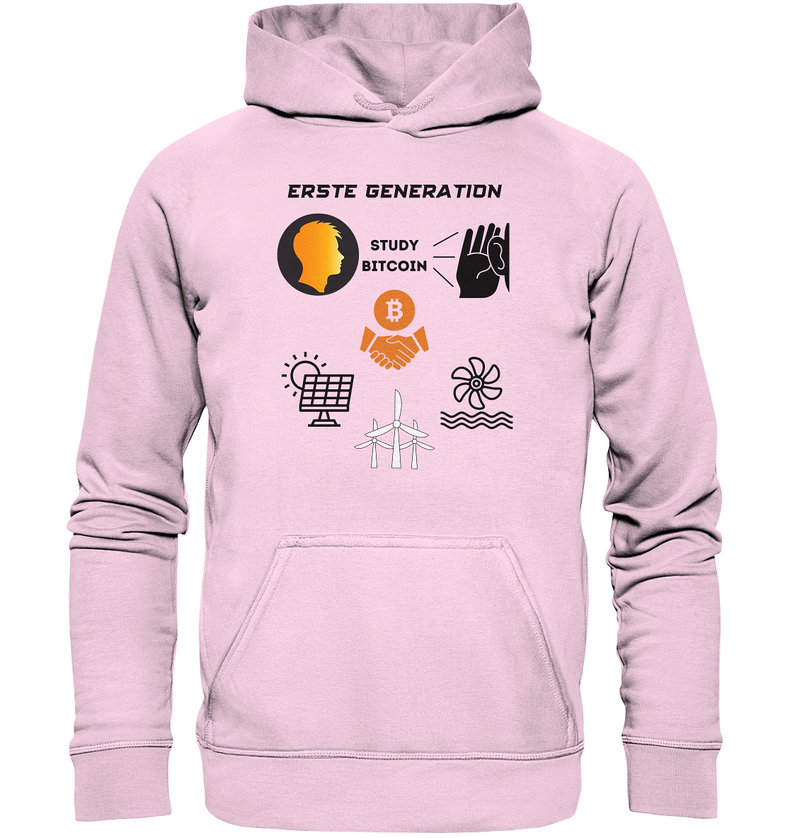 ERSTE (Bitcoin) GENERATION - STUDY BITCOIN - (green Energy 3 Grafiken) - Basic Unisex Hoodie