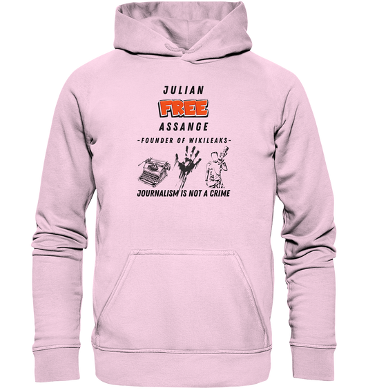 FREE JULIAN ASSANGE - FOUNDER OF WIKILEAKS - JOURNALISM IS NOT A CRIME (3 GRAFIKEN) - Basic Unisex Hoodie