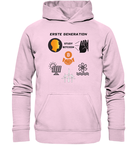 ERSTE (BITCOIN) GENERATION - STUDY BITCOIN (3 grüne Energie Grafiken) - LADIES COLLECTION 21% automat. Rabatt bis zum Halving 2024   - Basic Unisex Hoodie