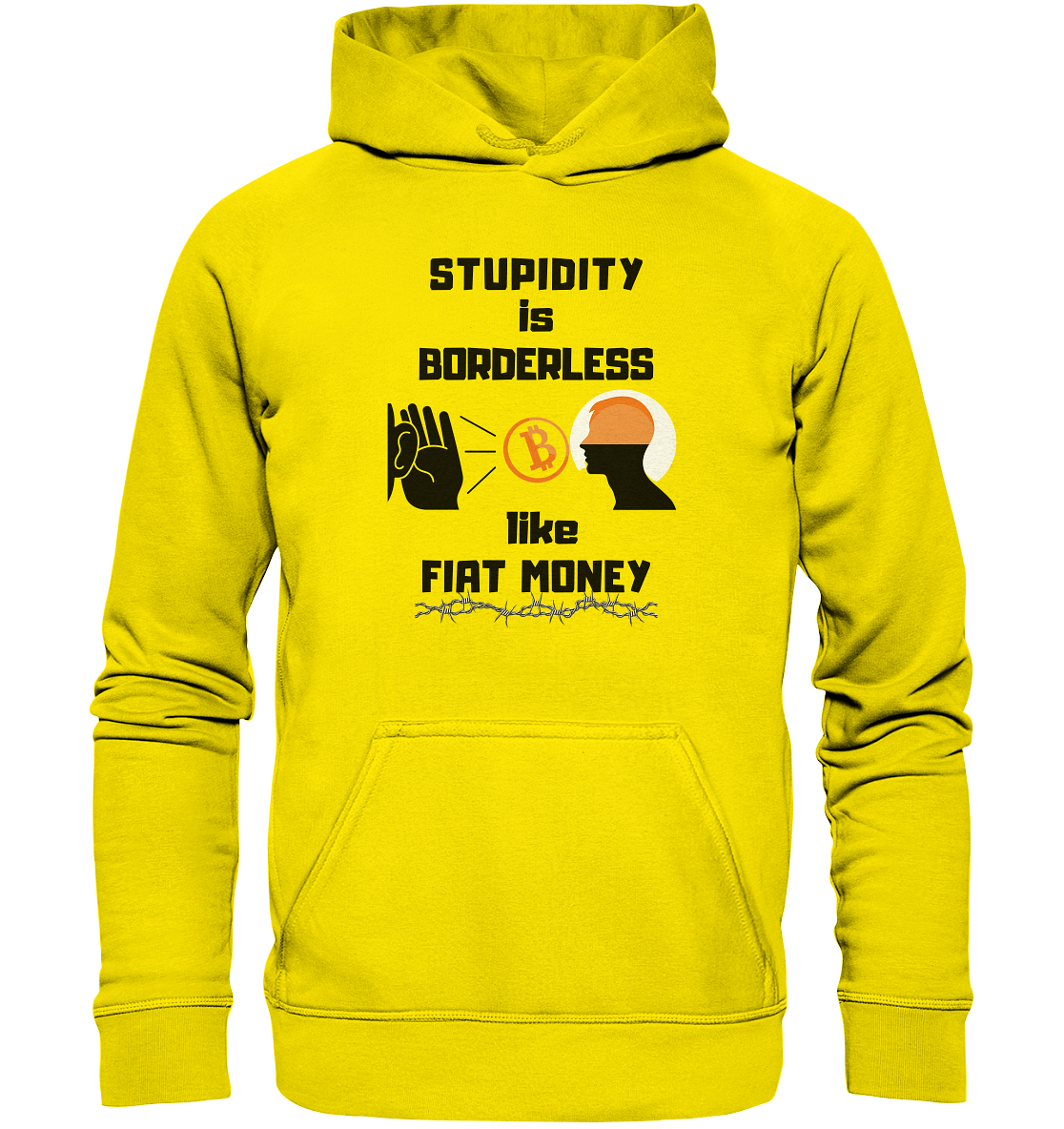 STUPIDITY is BORDERLESS like FIAT MONEY (Flüstern - BTC Version 2 - Lauschen-Grafik) # Ladies Collection 21% Rabatt bis zum Halving 2024 - Basic Unisex Hoodie