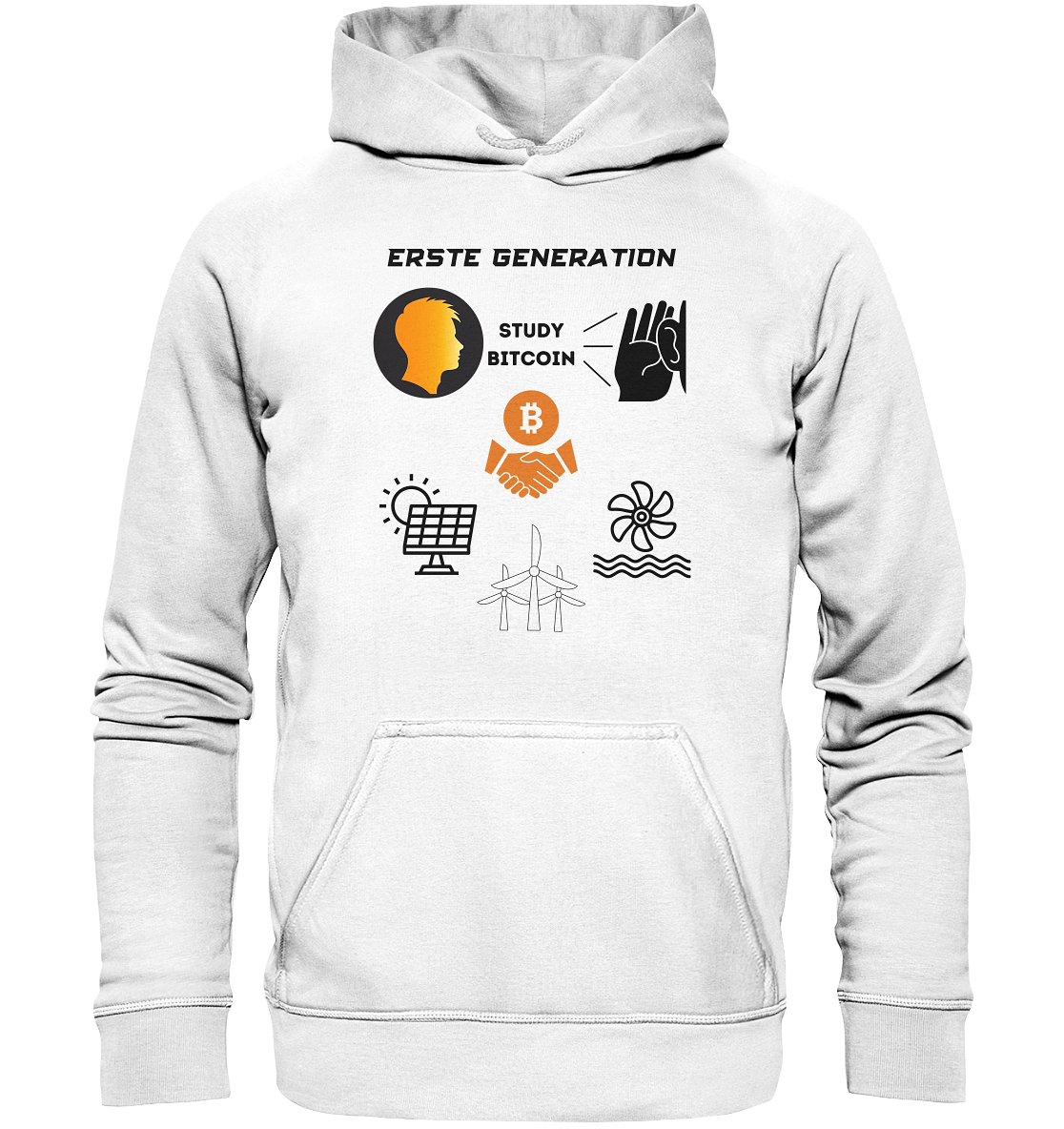 ERSTE (Bitcoin) GENERATION - STUDY BITCOIN - (green Energy 3 Grafiken) - Basic Unisex Hoodie