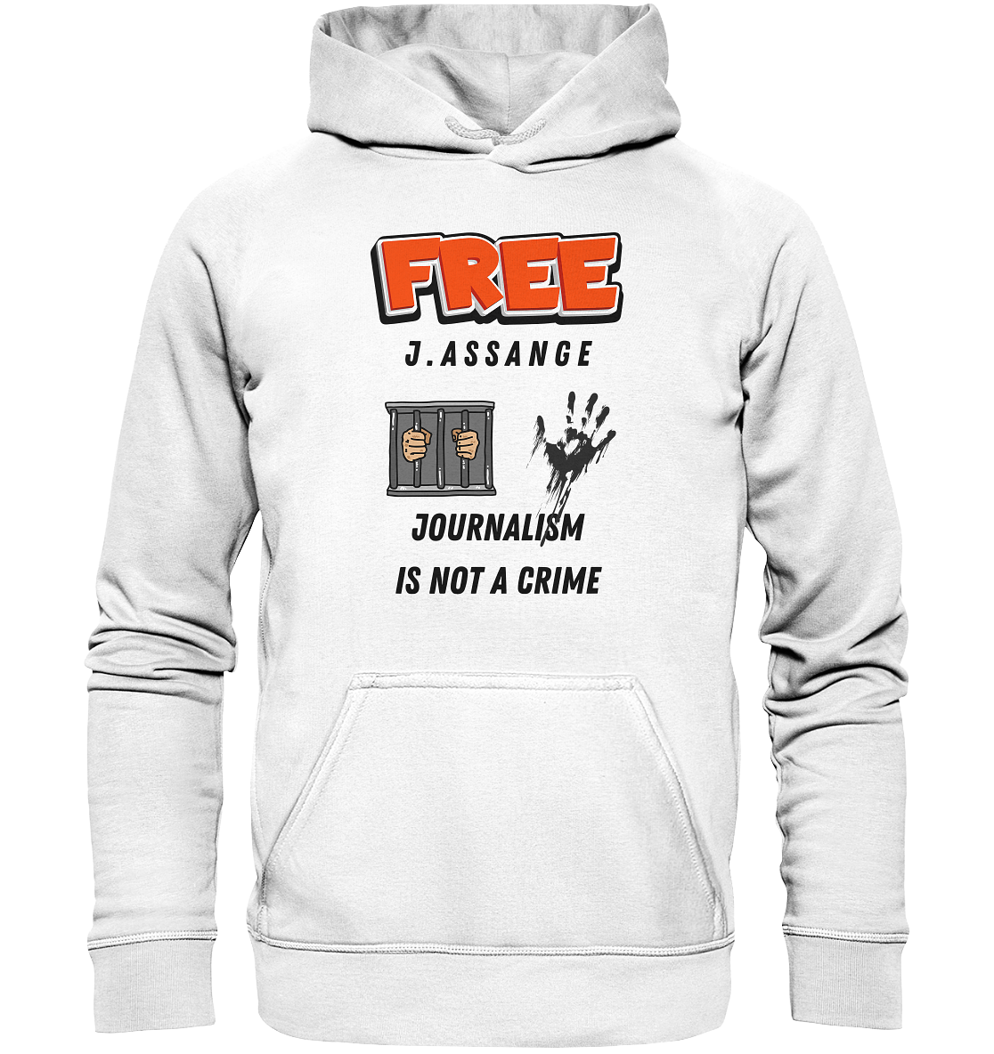 FREE J. ASSANGE - JOURNALISM IS NOT CRIME (2 Grafiken) - Ladies Collection 21% Rabatt bis zum Halving 2024) - Basic Unisex Hoodie