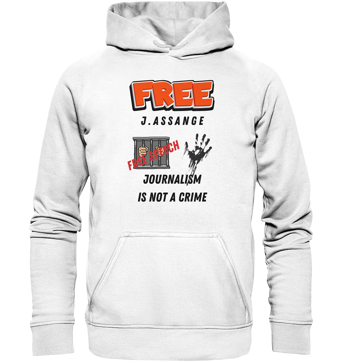 FREE J.ASSANGE - JOURNALISM IS NOT A CRIME # FREE SPEECH (2 GRAFIKEN) - Ladies Collection 21% Rabatt bis zum Halving 2024) - Basic Unisex Hoodie