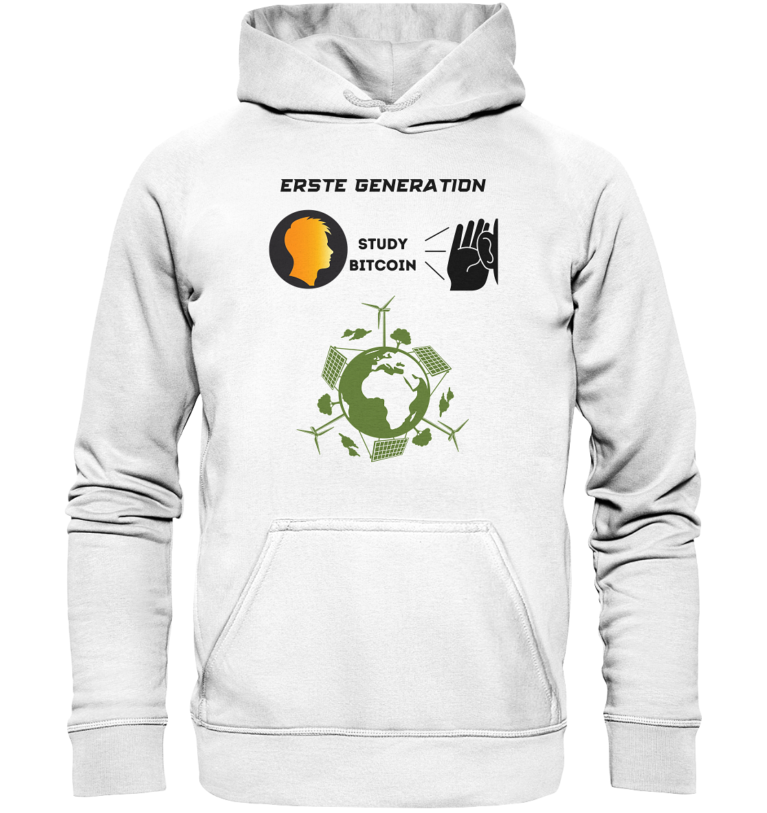 ERSTE (Bitcoin) GENERATION - STUDY BITCOIN - (green Energy Grafik) - Basic Unisex Hoodie