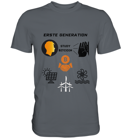 ERSTE (Bitcoin) GENERATION - STUDY BITCOIN - (green Energy 3 Grafiken) - Classic Shirt